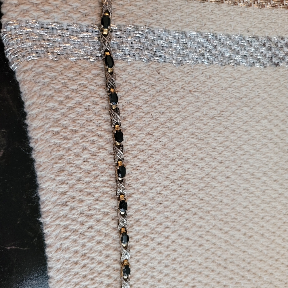 Gold over SS Sapphire Bracelet